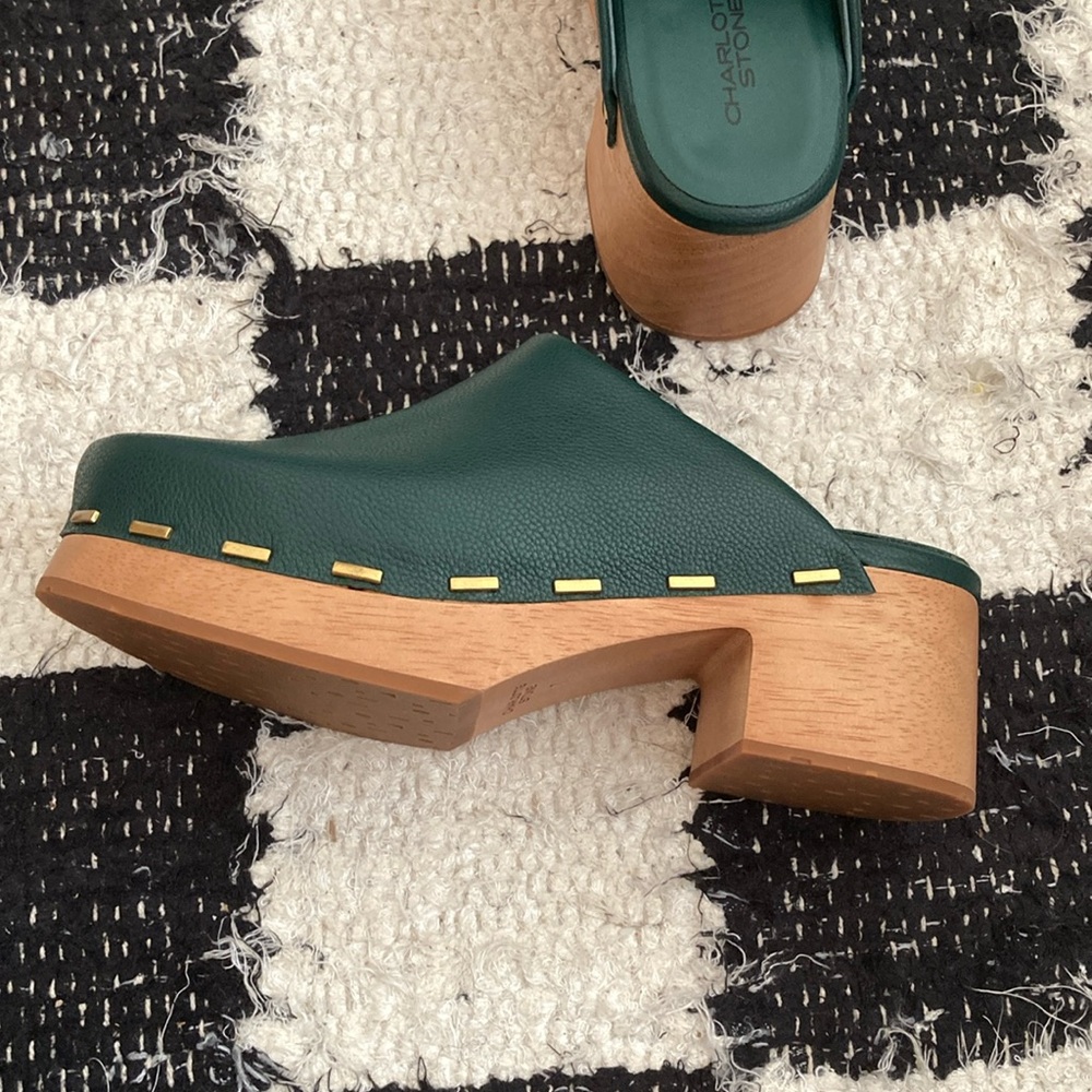 Charlotte Stone Stacey Clogs in Emerald Green Never Worn size 7 - Picture 8 of 8